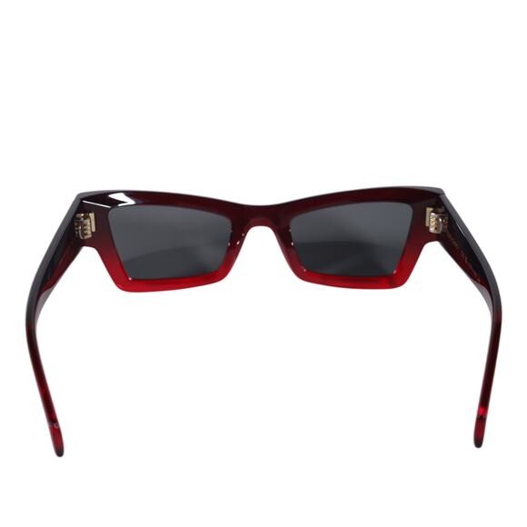 Salvatore Ferragamo Cat Eye Ombre Sunglasses-Gradient Transparent Dark Red - NWT - Picture 7 of 8